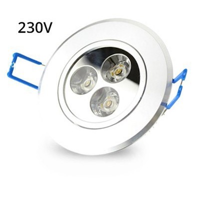 LEDlife 3W downlight - Hål: Ø7-8 cm, Mål: Ø8,4 cm, 4 cm hög, dimbar, 230V