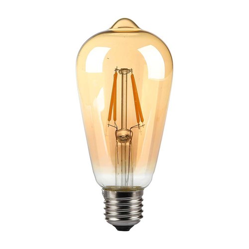 8W glödlampa E27 - LED, ST64, amberbeläggning, koltråd, 2200K