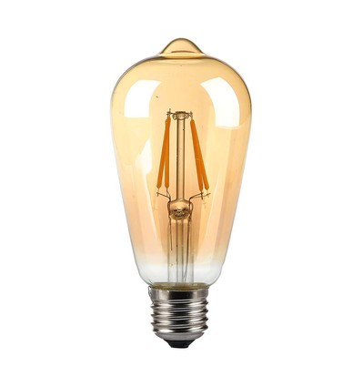 8W glödlampa E27 - LED, ST64, amberbeläggning, koltråd, 2200K