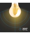 12W E27 LED-lampa - A60, koltråd, bärnstensfärgat glas, extra varm 2200K