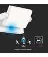 17W LED vägglampa med sensor - IP65, 2580lm, vit, 3000K, PIR sensor