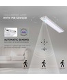 40cm 2W LED skåpsbelysning med PIR sensor, 5V - Silver, 2200mA batteri, IP20, 4000K
