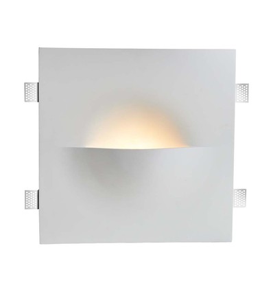 G9 gips vägglampa - Fyrkantig, vit, utan ljuskälla