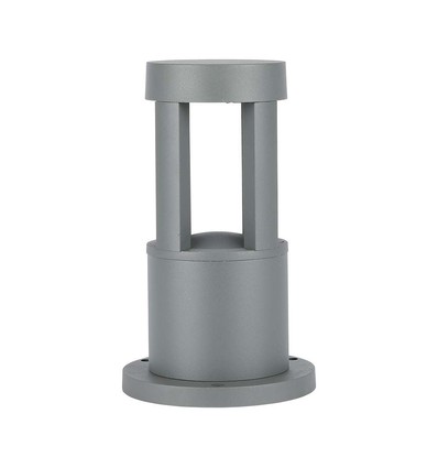 10W LED trädgårdslampa / pollare, 25cm - IP65, 6400K, grå, utomhus