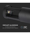 10W svart LED trädgårdslampa, 25cm - 100lm/W, IP65, 110 grader, 230V