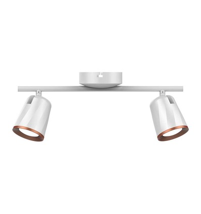 12W dubbel LED vägglampa - 3000K, vit