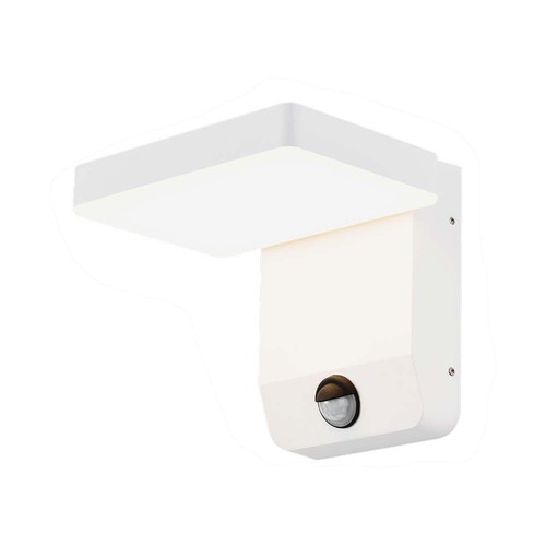 17W vit kvadratisk vägglampa med sensor - 2580lm, IP65, 4000K, PIR sensor