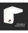 17W vit kvadratisk vägglampa med sensor - 2580lm, IP65, 3000K, PIR sensor
