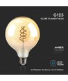 G125 LED-lampa - 6W, dubbel spiral, koltråd, amberglas, 1800K, E27