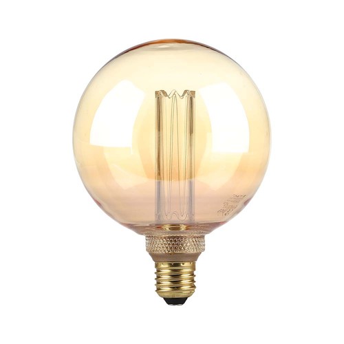 E27 4W G125 Art Filament LED lampa - Amber glas, 1800K, lasergravering, varmvit filament