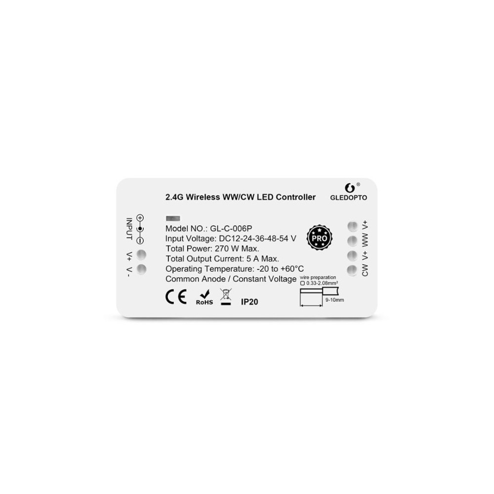 Gledopto Zigbee Controller Philips Hue Kompatibel Zigbee 3.0 Enkelfargad Och Cct 12v 60w 24v 120w