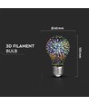 E27 3W LED-lampa - A60, 3D stjärneffekt