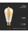 E27 5W ST64 long filament LED lampa - Amber glas, 1800K, 300lm, 300° spridning