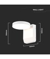 17W Rund LED vägglampa - IP65, vit, 2500lm, 3000K, fasadbelysning