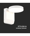 17W Rund LED vägglampa - IP65, vit, 2500lm, 3000K, fasadbelysning