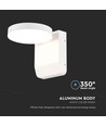 17W Rund LED vägglampa - IP65, vit, 2500lm, 3000K, fasadbelysning