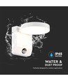 17W LED vägglampa med sensor, rund - IP65, vit, PIR rörelsesensor, 2480lm, utomhus/inomhus