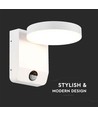 17W Rund LED vägglampa med sensor - IP65, 2480lm, vit, PIR rörelsesensor, 4000K