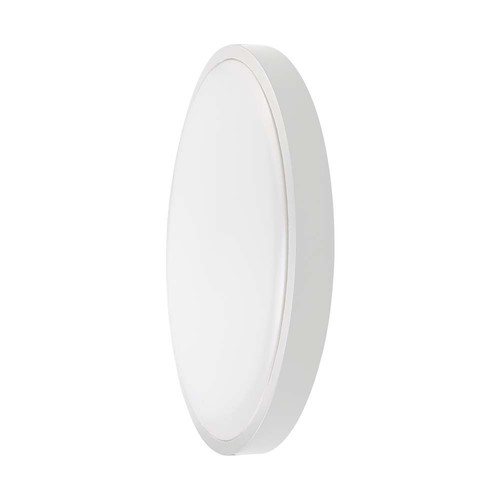 18W LED Dome Ljus - Mikrovågsensor, 3000K, Rund, Vit Ram, IP44.