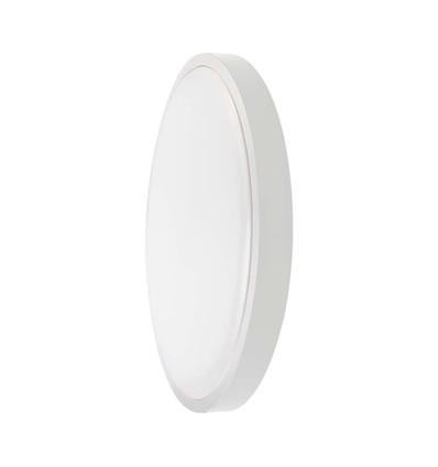 18W LED Dome Ljus - Mikrovågsensor, 3000K, Rund, Vit Ram, IP44.