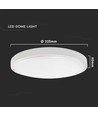 18W LED Dome Ljus - Mikrovågsensor, 3000K, Rund, Vit Ram, IP44.