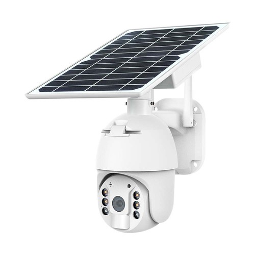 HD Smart 4G Solcells PTZ kamera med PIR sensor - Full HD, 360° pan-tilt, vit, inkl. solcellspanel