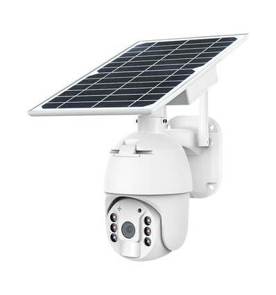 HD Smart Solar Energi PTZ Kamera Sensor Vit - Hus