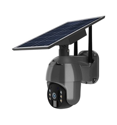 Utomhus WiFi PTZ solcellskamera - 360°, Full HD, IP65, svart