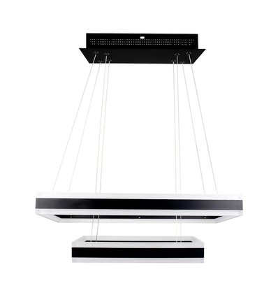 113W LED takkrona, dimbar - 6300lm, 3000K, svart, Ø60/40cm, 360 grader, Triac dimbar