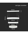 80W LED takkrona pendel - 3-stegs dimbar, 3000K, vit, 360 grader ljusspridning