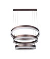92W LED takkrona pendel, 3-stegs dimbar - 4550lm, 3000K, kaffebrun aluminium, 360 grader ljusspridning