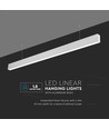 120cm 40W LED linjär armatur med Samsung chip - Silver, 4000K, 120°, inkl. vajerupphäng