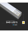 120cm 40W LED linjär armatur med Samsung chip - Silver, 4000K, 120°, inkl. vajerupphäng
