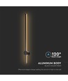 12W LED vägglampa, RA90 - IP65, svart, 1590lm, 3000K, 65cm hög