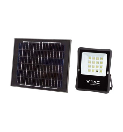 100W LED solar strålkastare med solcell - IP65, svart, fjärrkontroll
