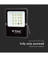 100W LED solar strålkastare med solcell - IP65, svart, fjärrkontroll