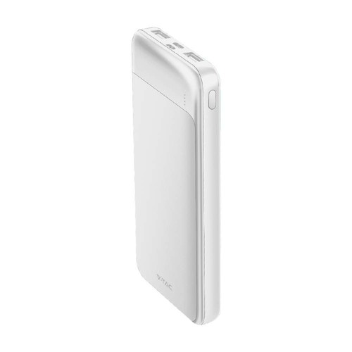 10000mAh Power Bank, 22.5W Fast Charger - Vit, Aluminium, 2x USB, 1x Type-C, Li-Pol