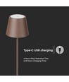 LED-lampa 4W - 4400mA batteri, 3000K, IP54, Cortenskåpa