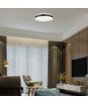 42W LED Designer Lampa - TRIAC Dimbar, 4000K Svart, Rund.