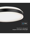 42W LED Designer Lampa - TRIAC Dimbar, 4000K Svart, Rund.