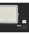 VT 180W LED Solcellstrålkastare - 4000K, 16000 mAh Batteri, 3m Kabel, Smart IR Fjärrkontroll, Snabbladdning, Vit