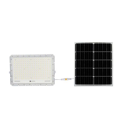 30W Solcells LED strålkastare med fjärrkontroll - 2600lm, IP65, 4000K, inkl. solpanel och batteri