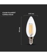 5.5W Glödlampa Kolfibertråd E14 - Klart Hölje, 3000K