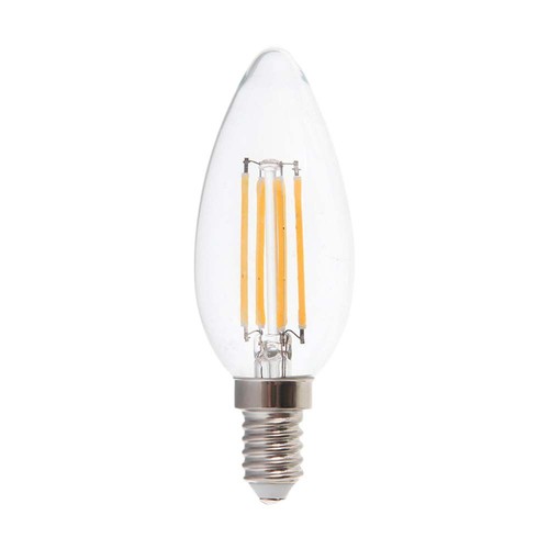 E14 5,5W LED filament kronljus - Dimbar, klart glas, 110lm/W