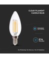 E14 5,5W LED filament kronljus - Dimbar, klart glas, 110lm/W