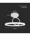 37W metalltaklampa - LED, Ø500xH200mm, 3000K, vit hus