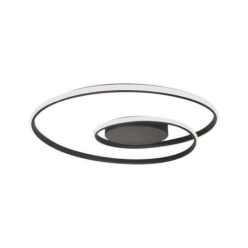 48W LED designer taklampa - 5150lm, Triac dimbar, Ø60cm, svart, 3000K