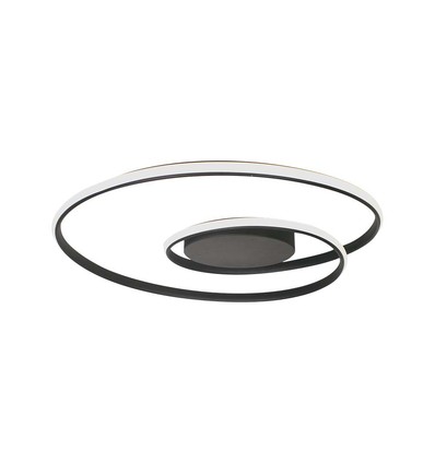 48W LED designer taklampa - 5150lm, Triac dimbar, Ø60cm, svart, 3000K