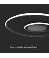 48W LED designer taklampa - 5150lm, Triac dimbar, Ø60cm, svart, 3000K