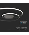 48W LED designer taklampa - 5150lm, Triac dimbar, Ø60cm, svart, 3000K